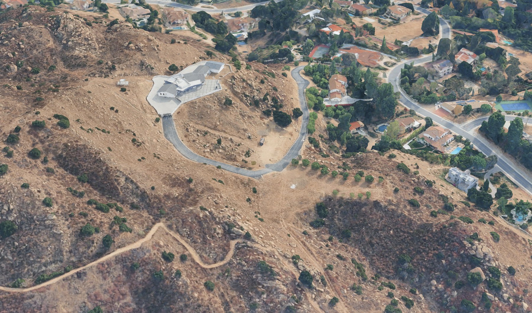 Aerial map of the 31-acre Golden Ridge Estate property