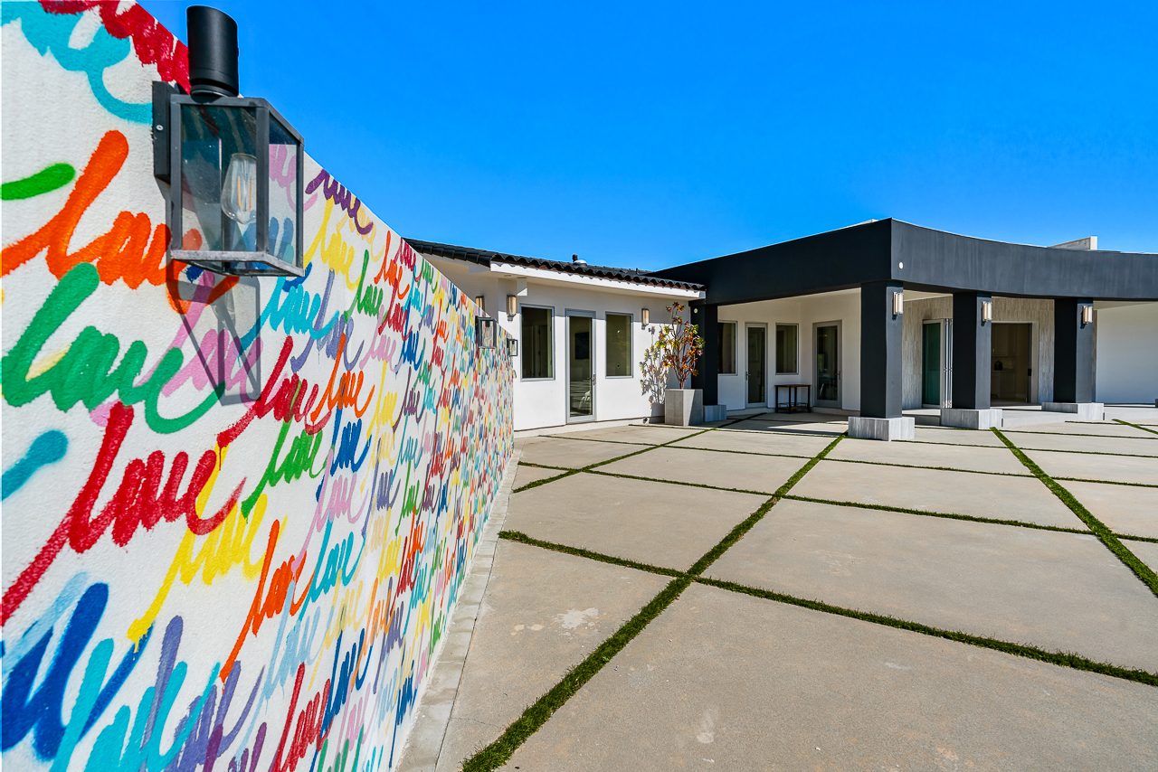 The expansive paved grounds of Golden Ridge Estate, suitable for production staging